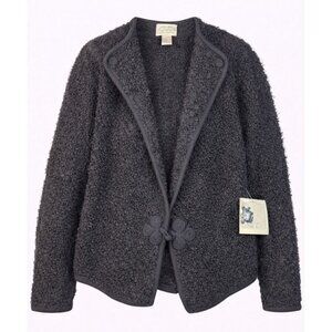 Boucle Mohair Wool Cardigan Size Medium 1991 Single Loop Button Susan Bristol